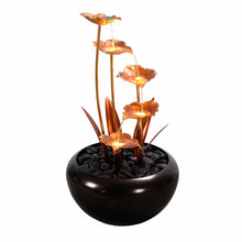 Load image into Gallery viewer, Elegant Zinc Metal Fountain with 4 Warm White LED Lights - Outdoor
