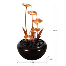 Load image into Gallery viewer, Elegant Zinc Metal Fountain with 4 Warm White LED Lights - Outdoor
