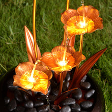 Load image into Gallery viewer, Elegant Zinc Metal Fountain with 4 Warm White LED Lights - Outdoor

