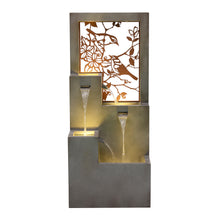 Load image into Gallery viewer, Metal Water Fountain with Bird Design and LED Lights - Outdoor
