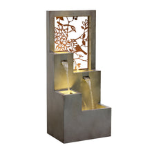 Load image into Gallery viewer, Metal Water Fountain with Bird Design and LED Lights - Outdoor
