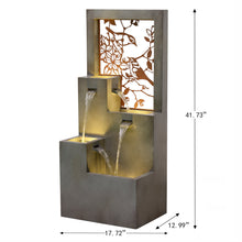 Load image into Gallery viewer, Metal Water Fountain with Bird Design and LED Lights - Outdoor
