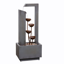 Load image into Gallery viewer, Steel Cups Fountain with Pump and River Stones - Outdoor
