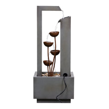 Load image into Gallery viewer, Steel Cups Fountain with Pump and River Stones - Outdoor
