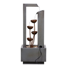 Load image into Gallery viewer, Steel Cups Fountain with Pump and River Stones - Outdoor
