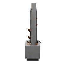 Load image into Gallery viewer, Steel Cups Fountain with Pump and River Stones - Outdoor
