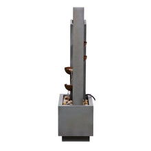 Load image into Gallery viewer, Steel Cups Fountain with Pump and River Stones - Outdoor
