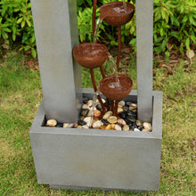 Load image into Gallery viewer, Steel Cups Fountain with Pump and River Stones - Outdoor

