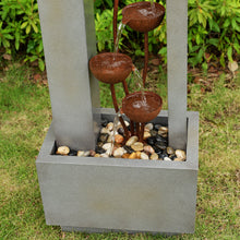 Load image into Gallery viewer, Steel Cups Fountain with Pump and River Stones - Outdoor
