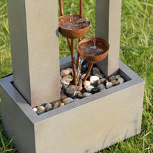Load image into Gallery viewer, Steel Cups Fountain with Pump and River Stones - Outdoor
