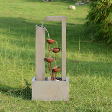 Load image into Gallery viewer, Steel Cups Fountain with Pump and River Stones - Outdoor
