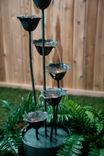Load image into Gallery viewer, Metal Lily Flower Pouring Into Bucket Fountain with 5 Ww LED
