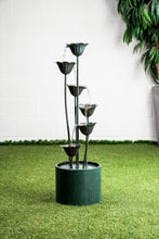 Load image into Gallery viewer, Metal Lily Flower Pouring Into Bucket Fountain with 5 Ww LED
