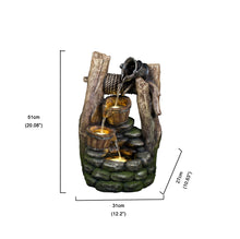 Load image into Gallery viewer, Well Fountain with Pouring Pail, 2 Buckets, &amp; 3 LEDs

