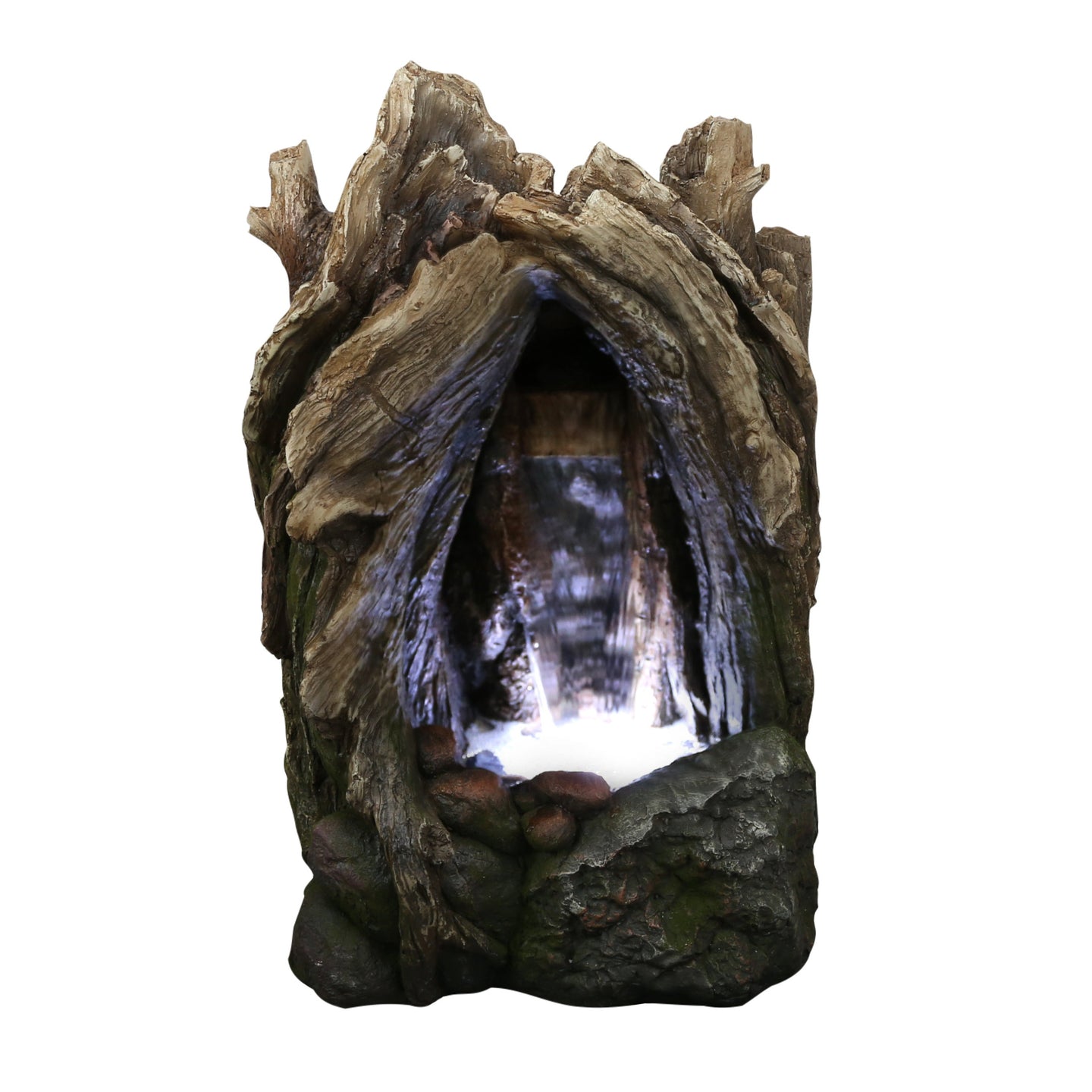 Treetrunk Waterfall Fountain with LED