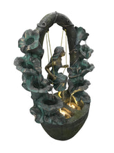 Load image into Gallery viewer, Girl On A Swing Fountain with 2 Warm White LED Lights
