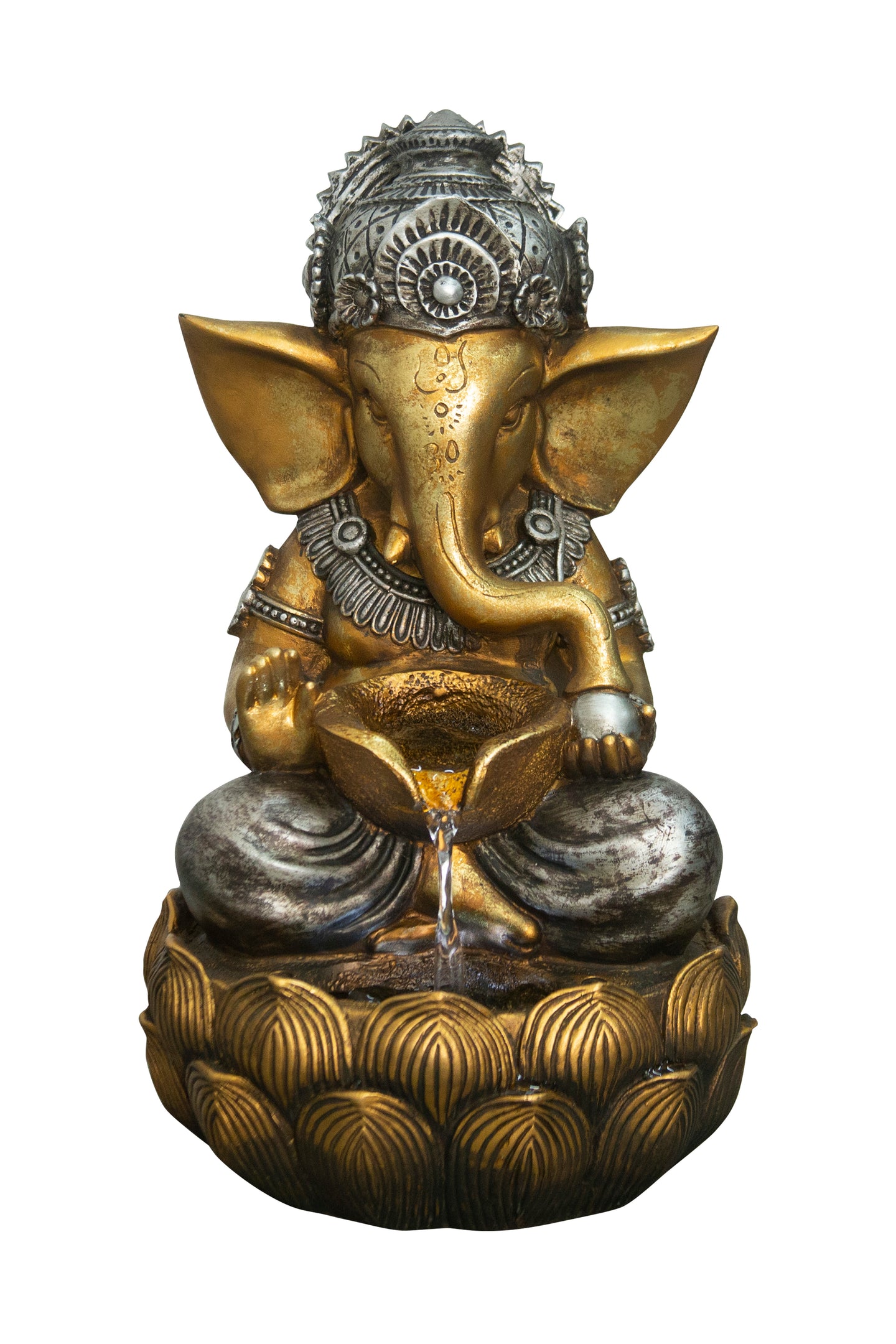 Tabletop Lord Ganesh Sculptural Fountain With Wt Led