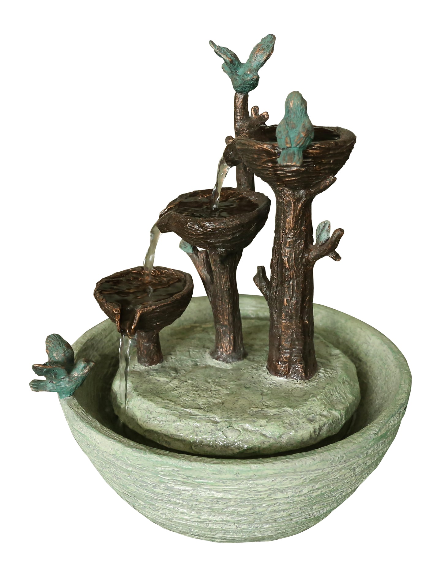 Birds Playing Fountain Indoor For Tabletop Decor
