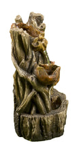 Load image into Gallery viewer, Tree Trunk Fountain W/3 Leaves &amp; LED

