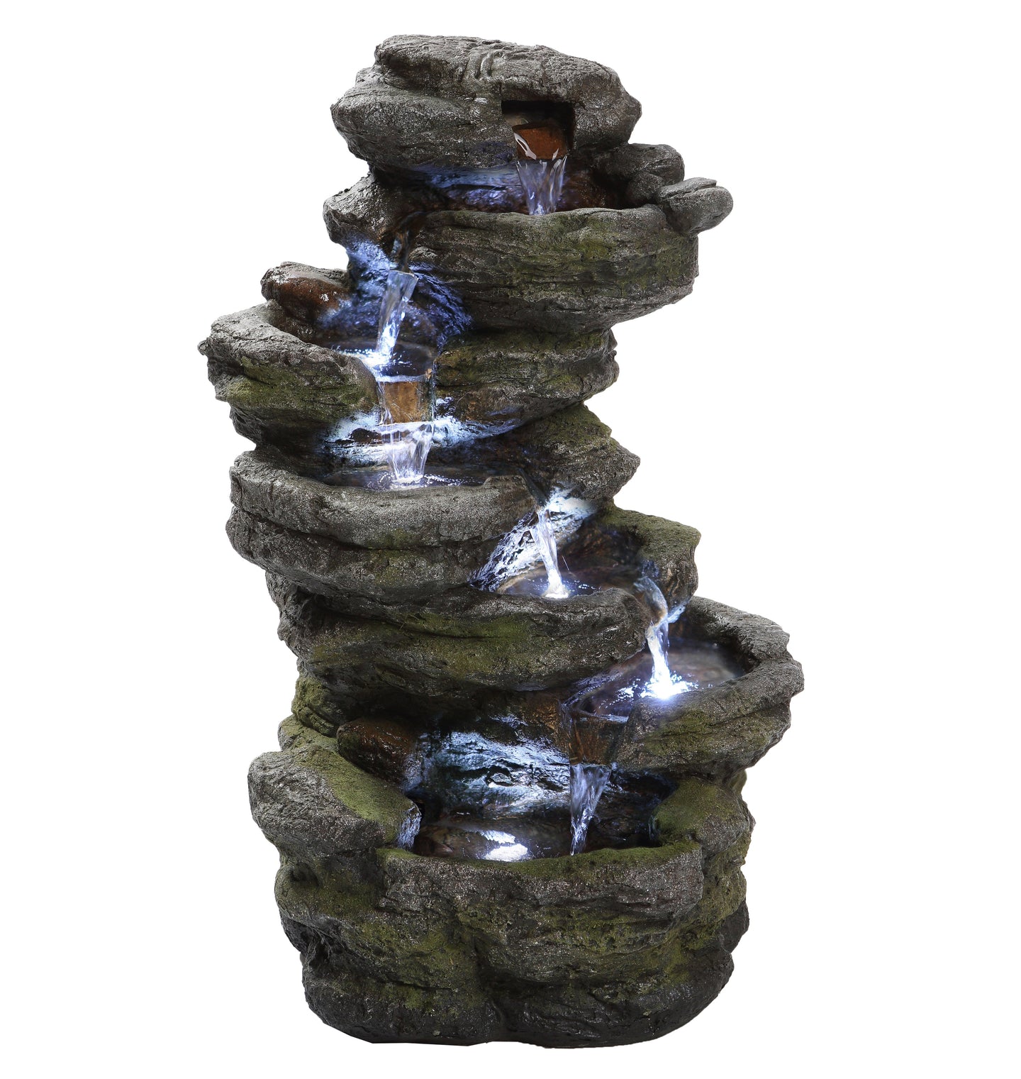 Multi Level Rock Fountain W/LED