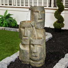 Load image into Gallery viewer, Easter Island Heads Fountain with 2 LEDs
