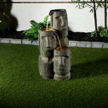 Load image into Gallery viewer, Easter Island Heads Fountain with 2 LEDs

