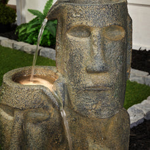 Load image into Gallery viewer, Easter Island Heads Fountain with 2 LEDs
