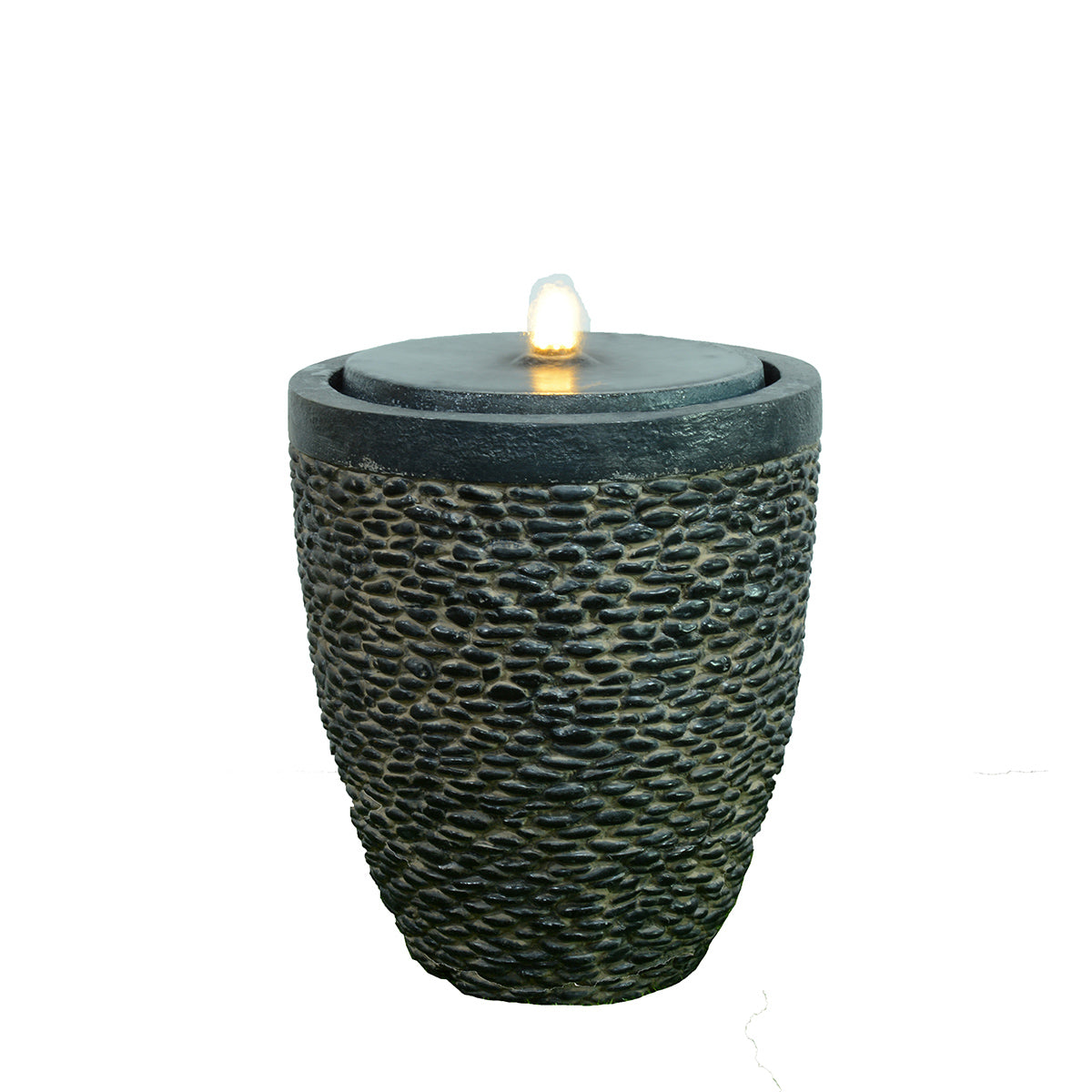 Large Stone Fountain W/Flame-Effect LED