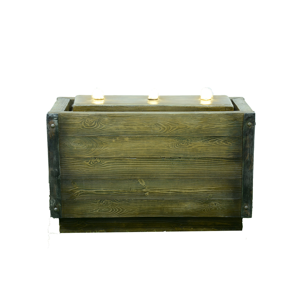 Medium Crate Fountain with 3 Flame-Effect LED