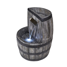 Load image into Gallery viewer, Whiskey Barrel Fountain And Planter with Wt LED
