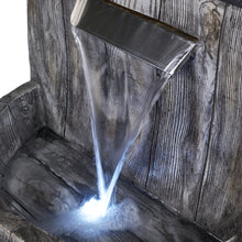 Load image into Gallery viewer, Whiskey Barrel Fountain And Planter with Wt LED
