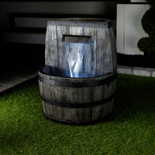 Load image into Gallery viewer, Whiskey Barrel Fountain And Planter with Wt LED
