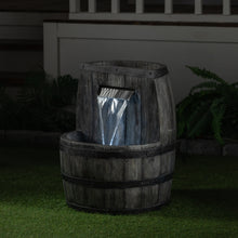 Load image into Gallery viewer, Whiskey Barrel Fountain And Planter with Wt LED
