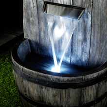 Load image into Gallery viewer, Whiskey Barrel Fountain And Planter with Wt LED
