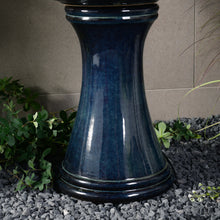 Load image into Gallery viewer, 79586-01-BB -  Enchanting Blue 2 Tier Ceramic Fountain with Lights: Serenity in Every Cascade HI-LINE GIFT
