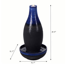 Load image into Gallery viewer, 79586-04-BL -  Blue Ceramic Fountain with LED Lights - Tranquil Illumination HI-LINE GIFT
