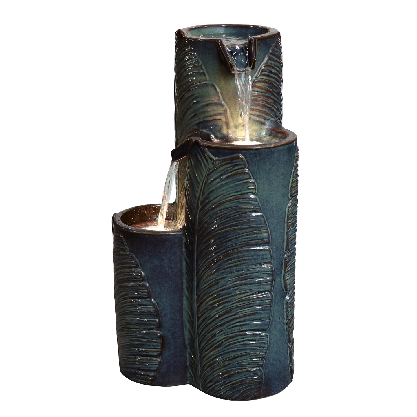 Ceramic Fountain with Lights - Blue Bliss