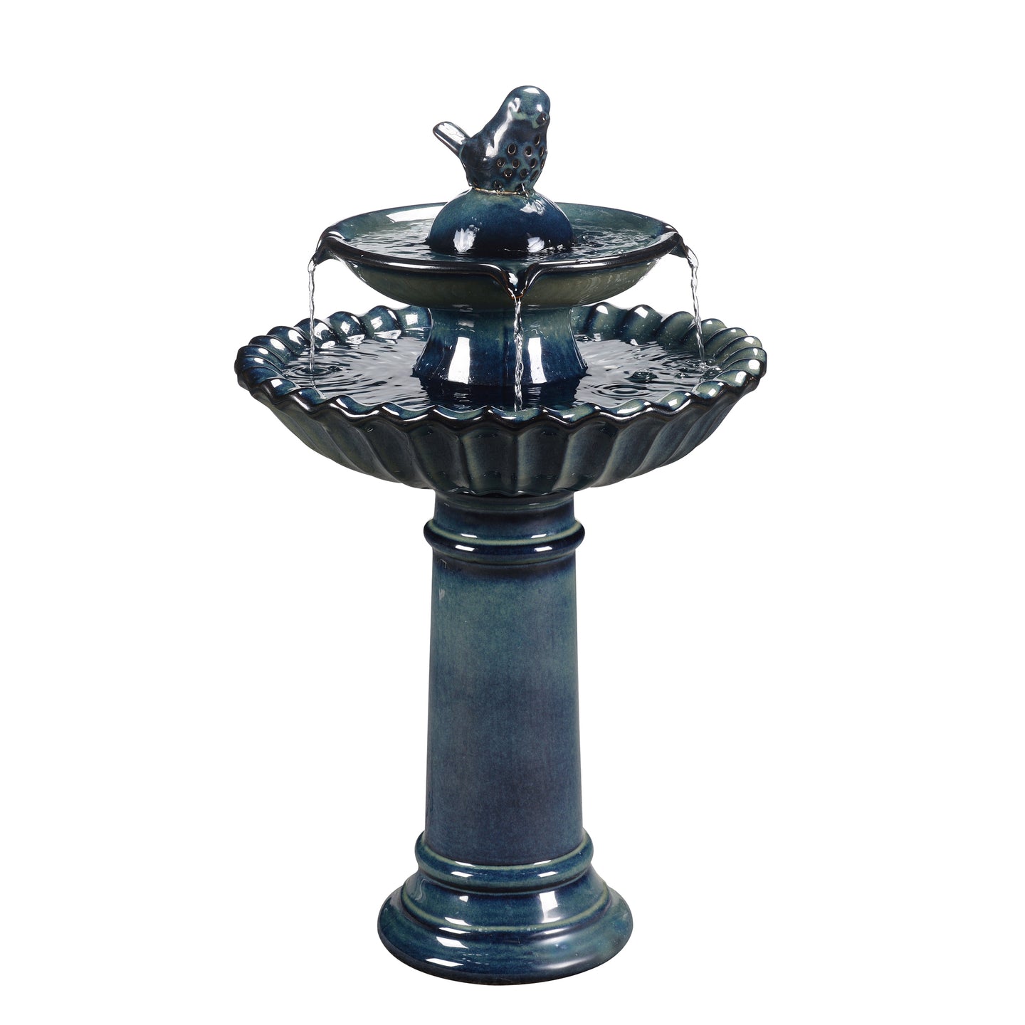 Ceramic Fountain - Blue Tranquility, No Lights