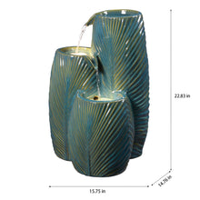 Load image into Gallery viewer, Ceramic Tiered Leaf Cascade Fountain
