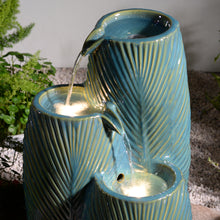 Load image into Gallery viewer, Ceramic Tiered Leaf Cascade Fountain
