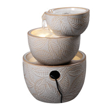 Load image into Gallery viewer, Ceramic 3-Tier Leaf Bowl Fountain
