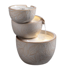 Load image into Gallery viewer, Ceramic 3-Tier Leaf Bowl Fountain
