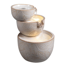 Load image into Gallery viewer, Ceramic 3-Tier Leaf Bowl Fountain
