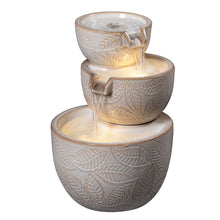Load image into Gallery viewer, Ceramic 3-Tier Leaf Bowl Fountain
