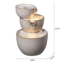 Load image into Gallery viewer, Ceramic 3-Tier Leaf Bowl Fountain
