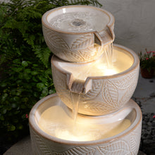 Load image into Gallery viewer, Ceramic 3-Tier Leaf Bowl Fountain
