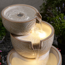 Load image into Gallery viewer, Ceramic 3-Tier Leaf Bowl Fountain
