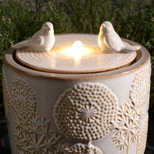 Load image into Gallery viewer, LED Ceramic Bird &amp; Dandelion Fountain
