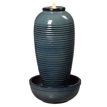 Load image into Gallery viewer, LED Ceramic Ribbed Vase Fountain
