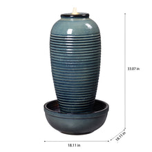 Load image into Gallery viewer, LED Ceramic Ribbed Vase Fountain
